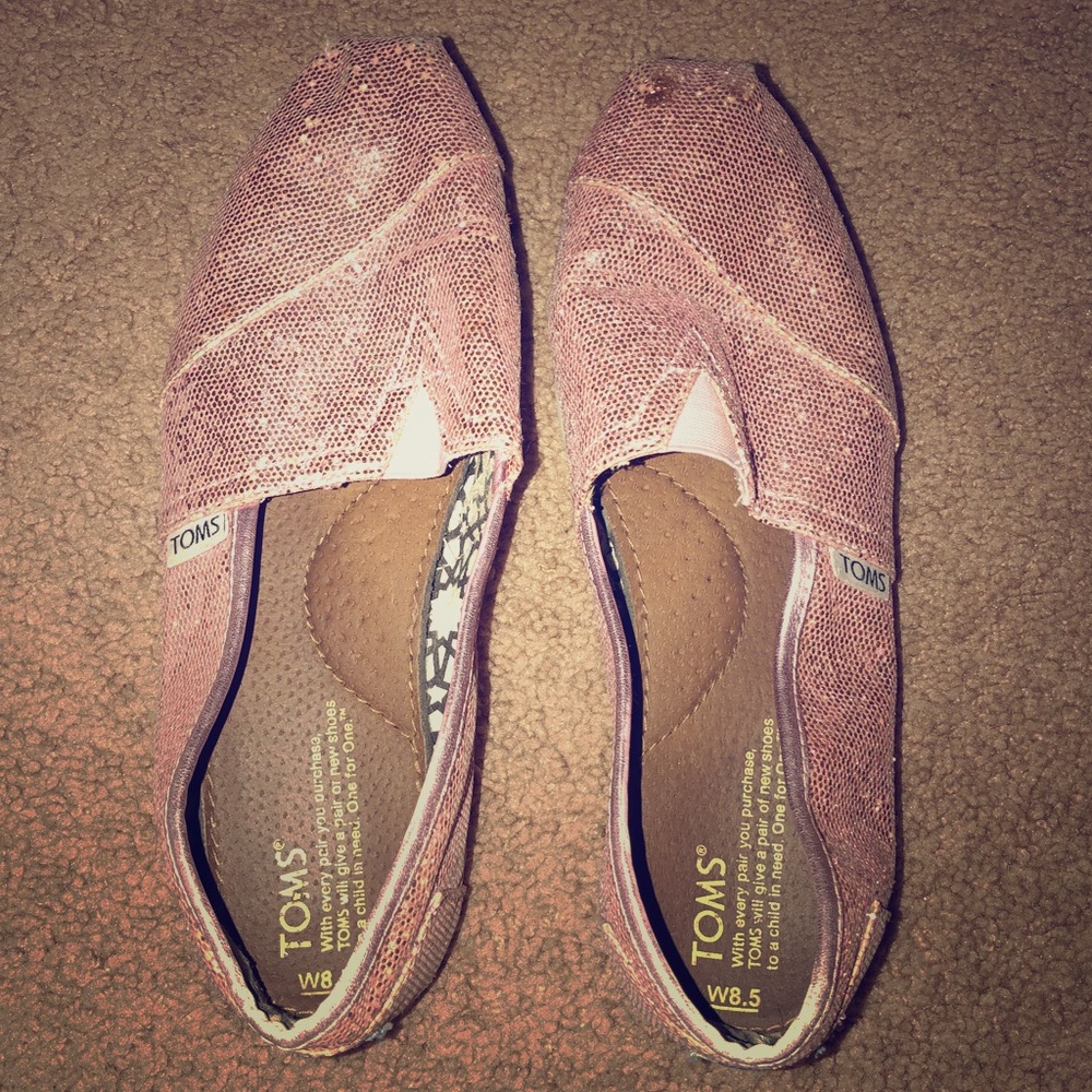Pink sparkly TOMS